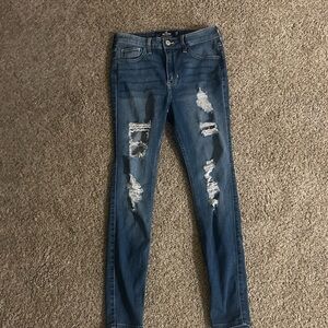 Hollister High-Rise Super Skinny Jeans | Distressed Ripped Soft Stretch Denim